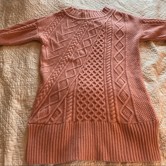 J Crew Lonnie Pink Cable Knit Sweater Tunic - Picture 3 of 12